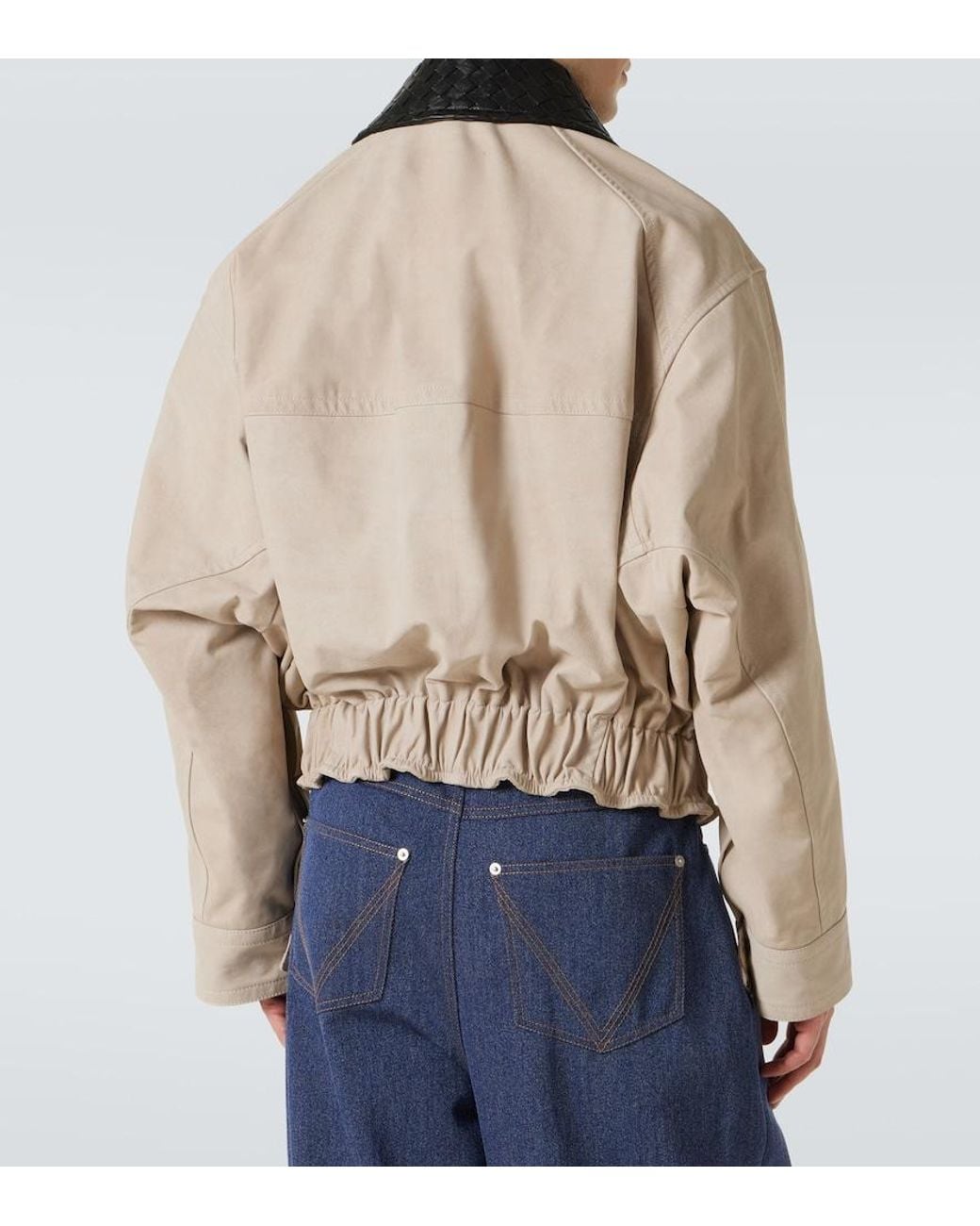 Bottega Veneta Natural Intrecciato Leather Twill Blouson for men