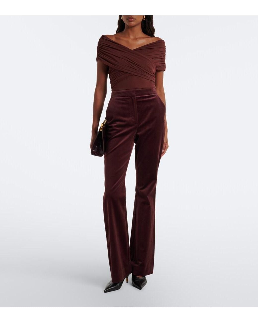 Sir Purple Off-Shoulder Mesh Bodysuit