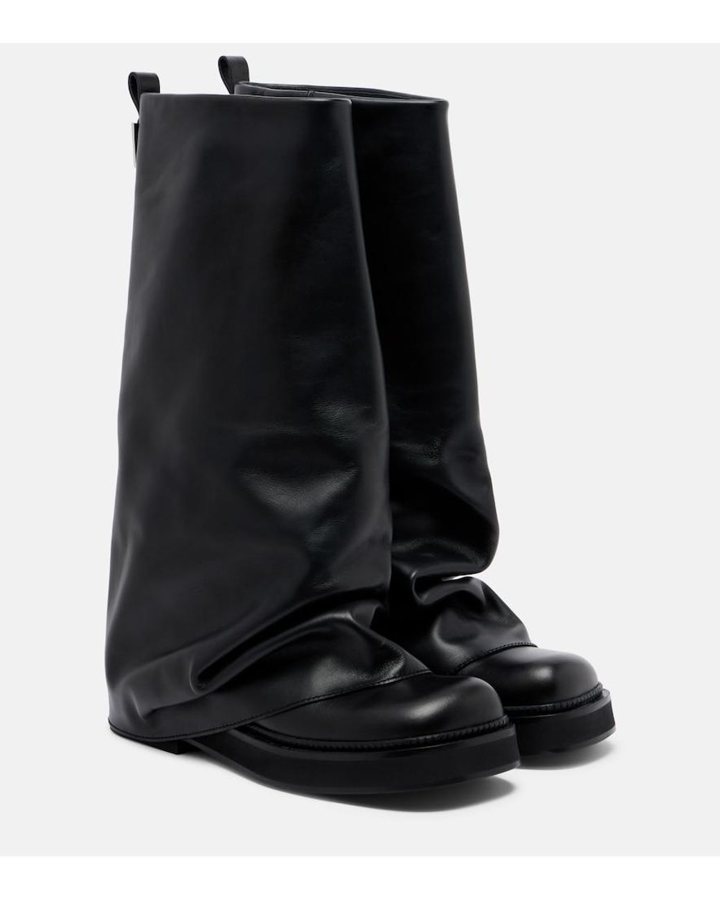 The Attico Black Robin Leather Combat Boots