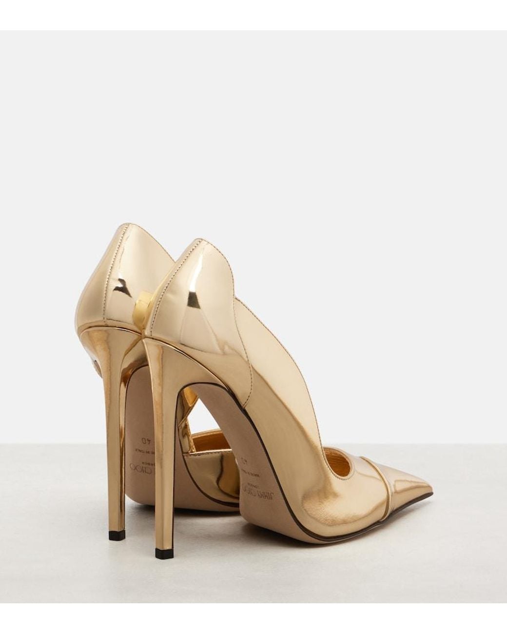 Jimmy Choo Natural Brigitte Mirrored Leather Pumps