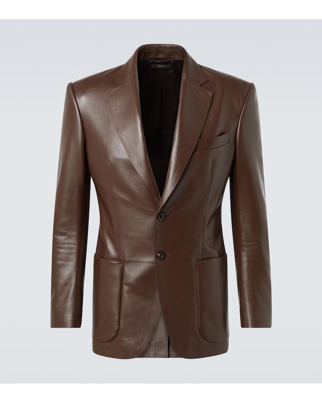 Tom Ford Brown Leather Blazer for men