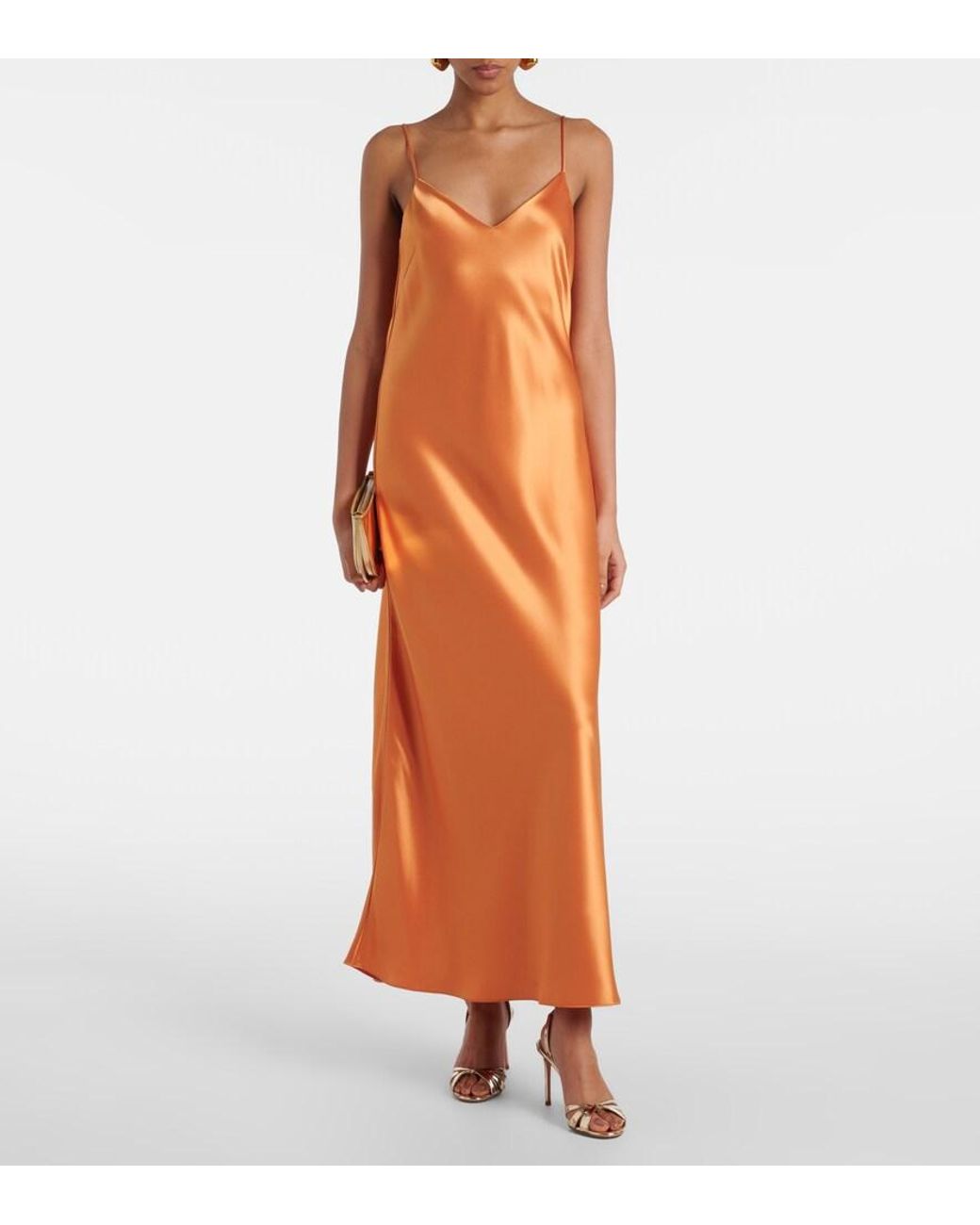 Galvan Orange Slipdress Provence Aus Satin