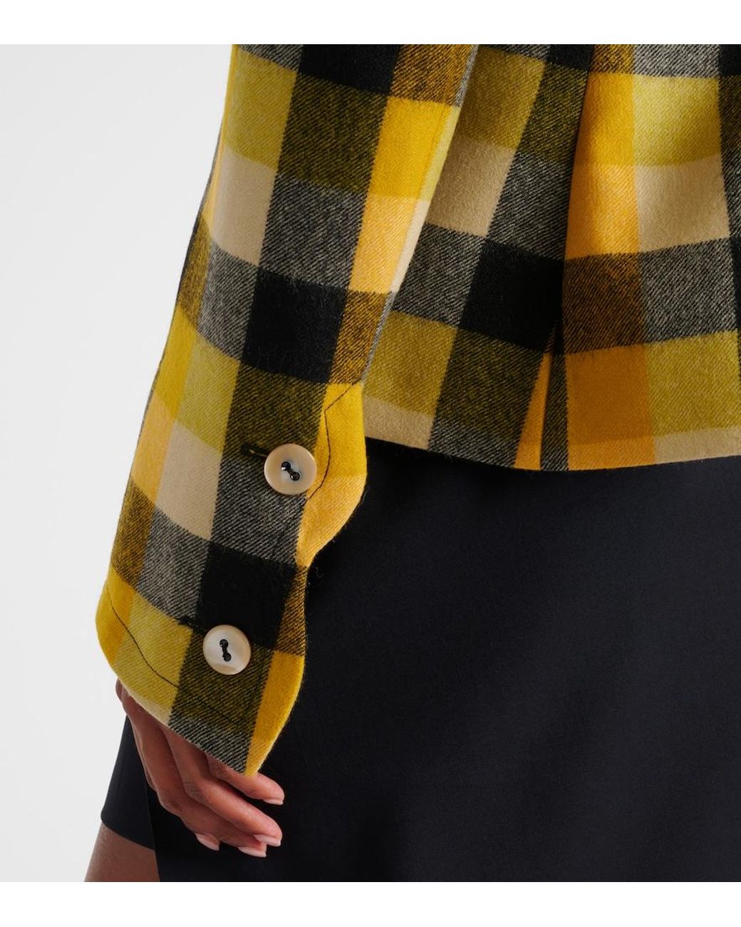 Vivienne Westwood Yellow Georgia Checked Virgin Wool Blazer