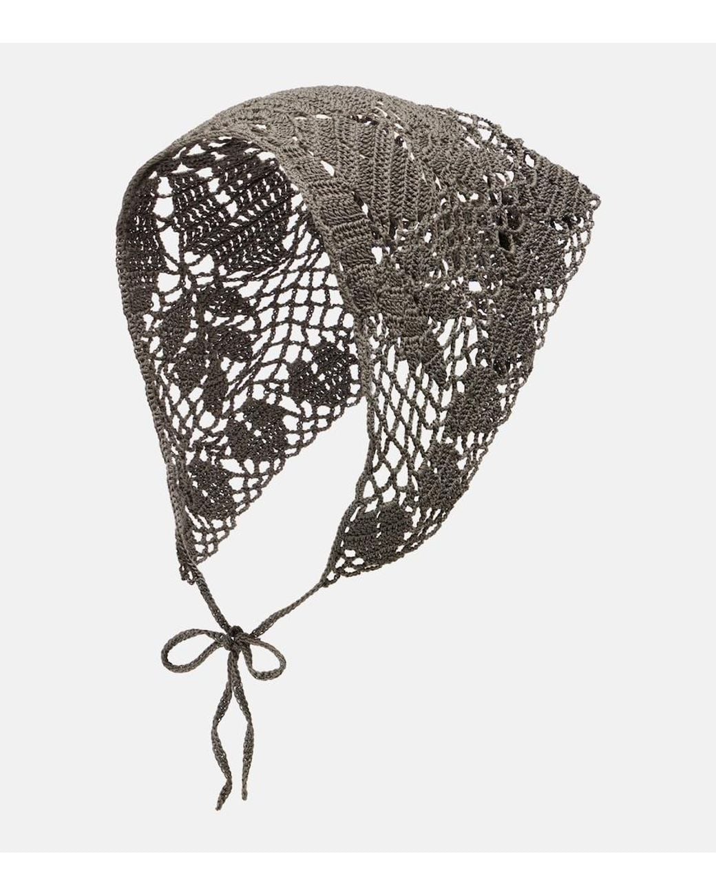 Magda Butrym White Crochet Cotton Scarf