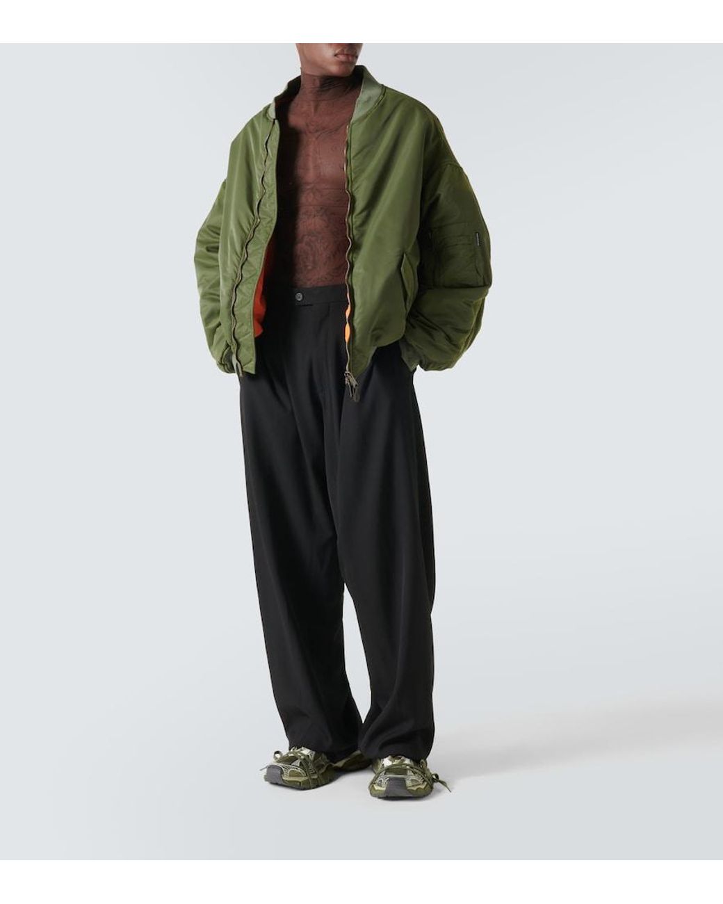 Balenciaga Green Jacket With Hood for men