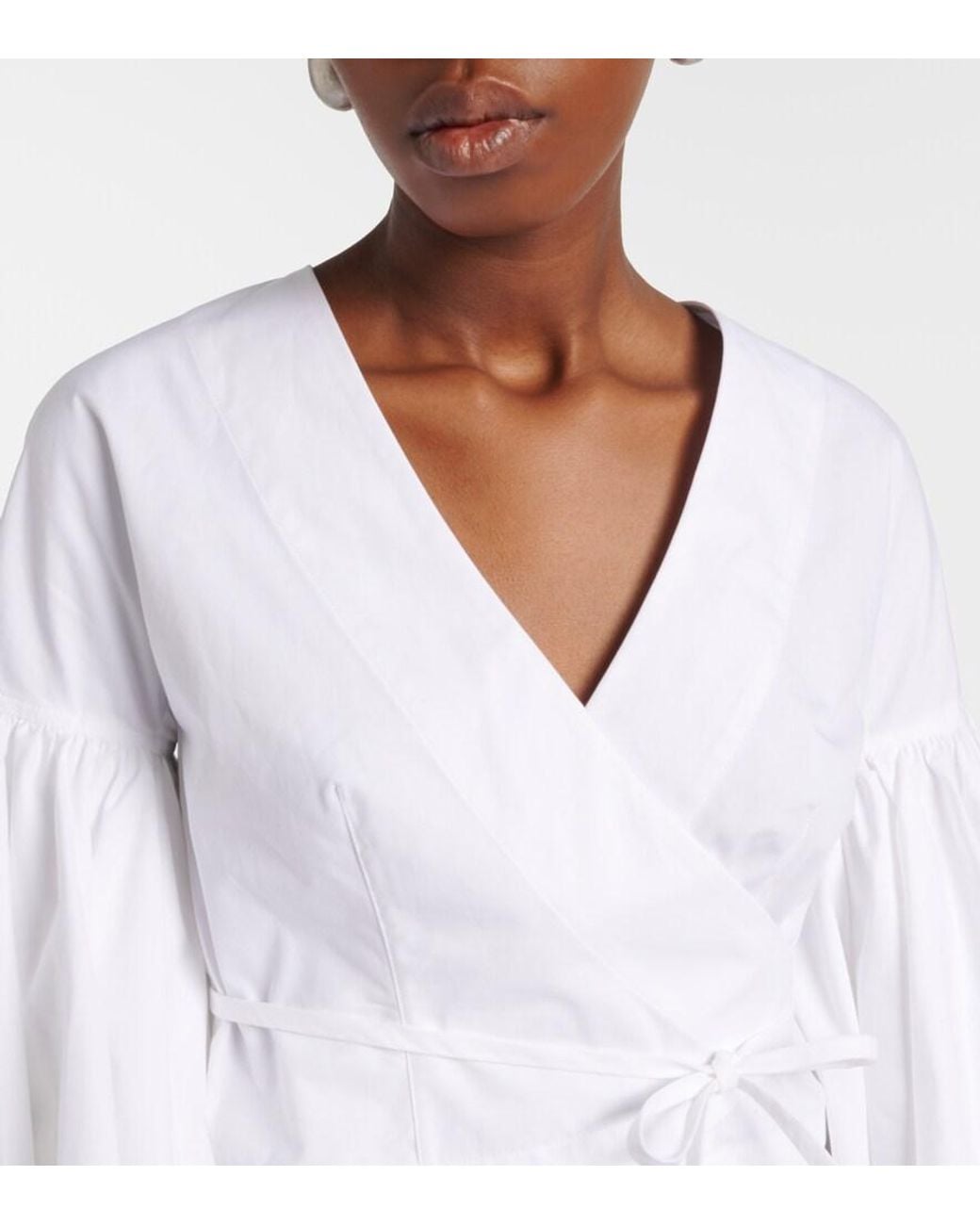 Jacquemus White Paysan Cotton Poplin Wrap Top