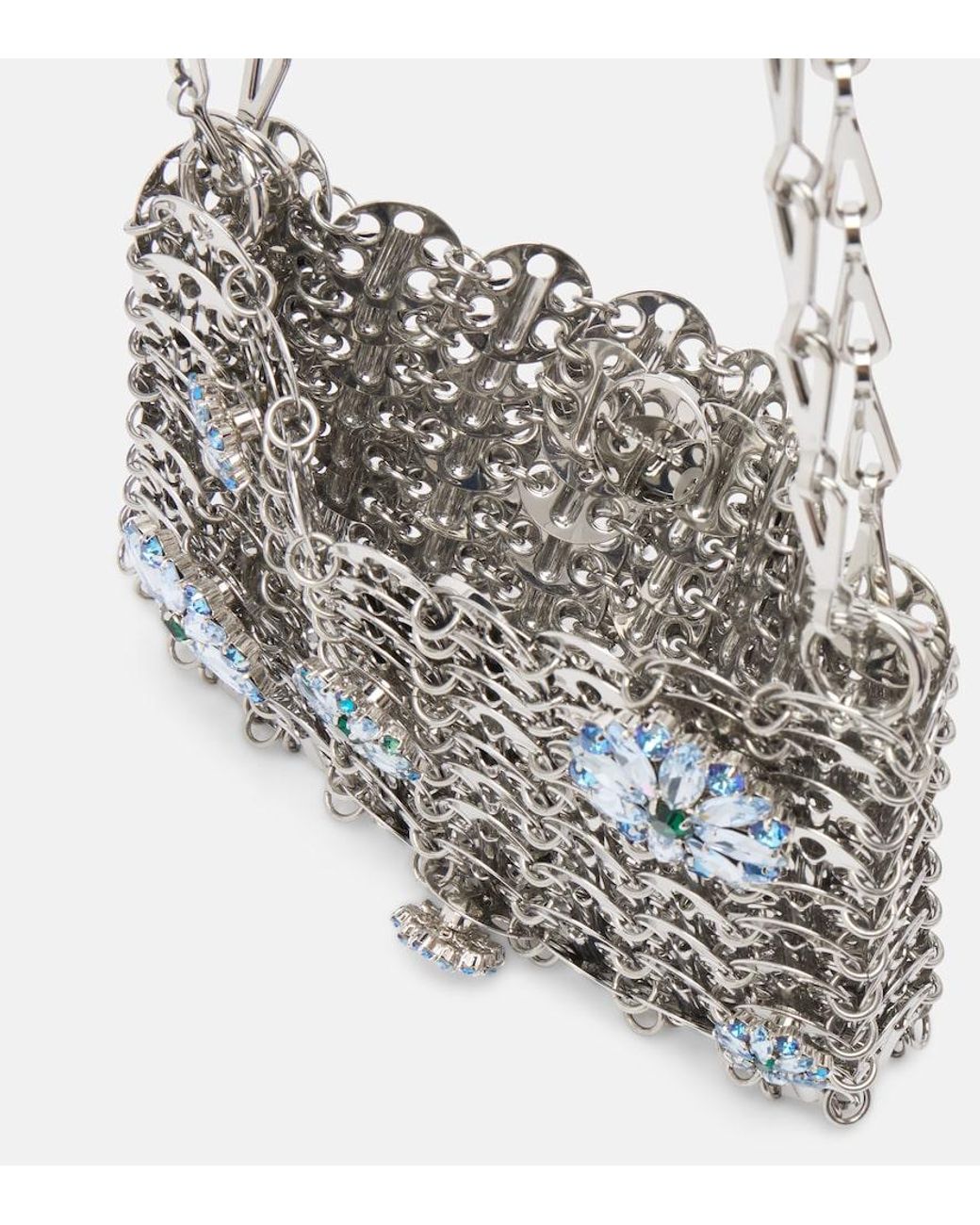 Rabanne White 1969 Nano Embellished Shoulder Bag