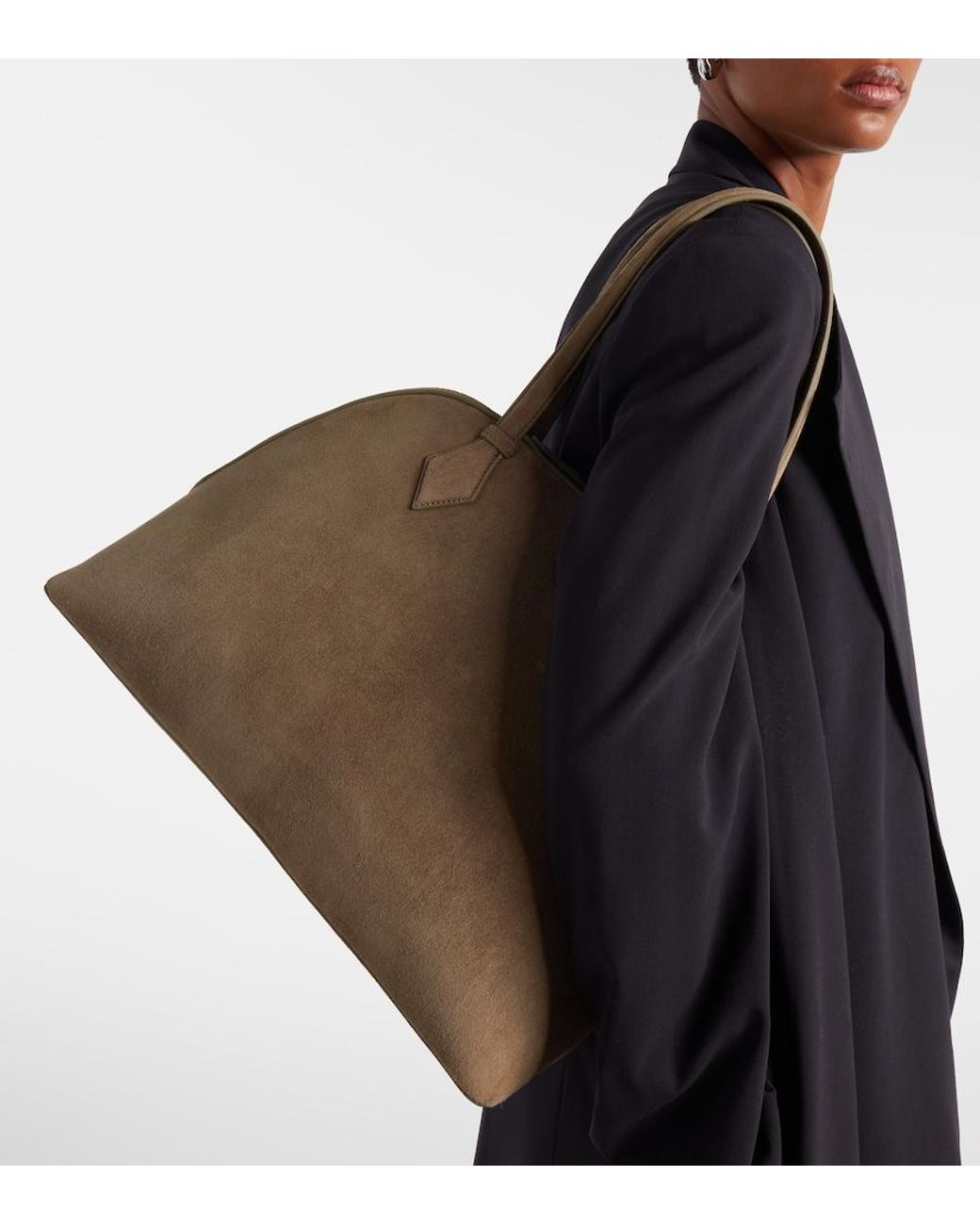 A.Emery Natural Harnick Medium Suede Shoulder Bag