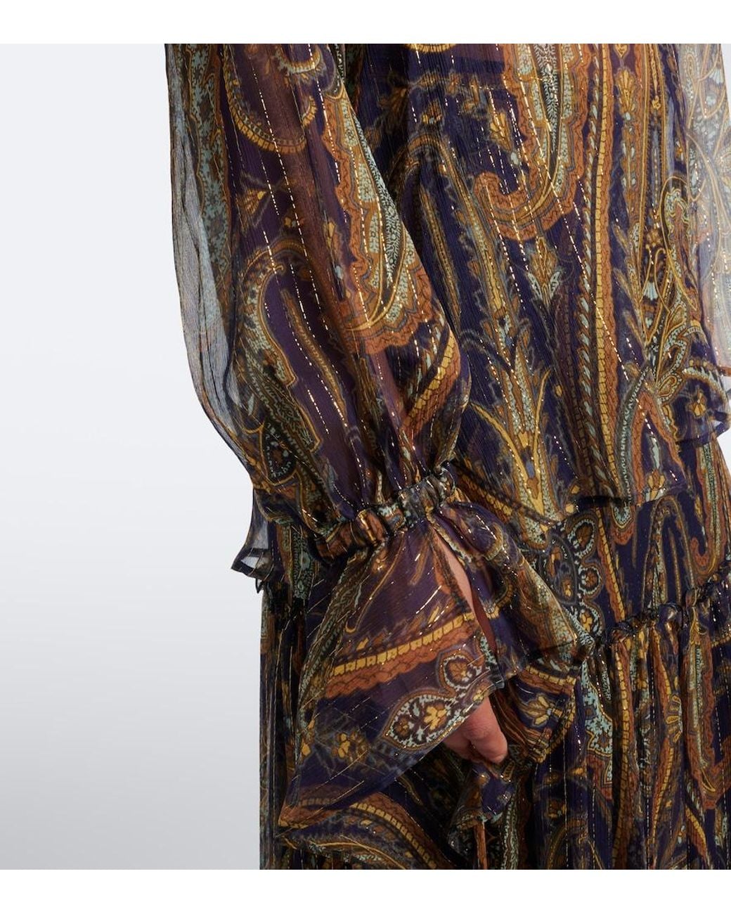 Etro Multicolor Paisley Silk-Blend Chiffon Shirt