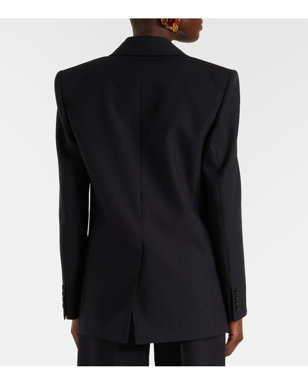 Saint Laurent Black Double-Breasted Wool Blazer