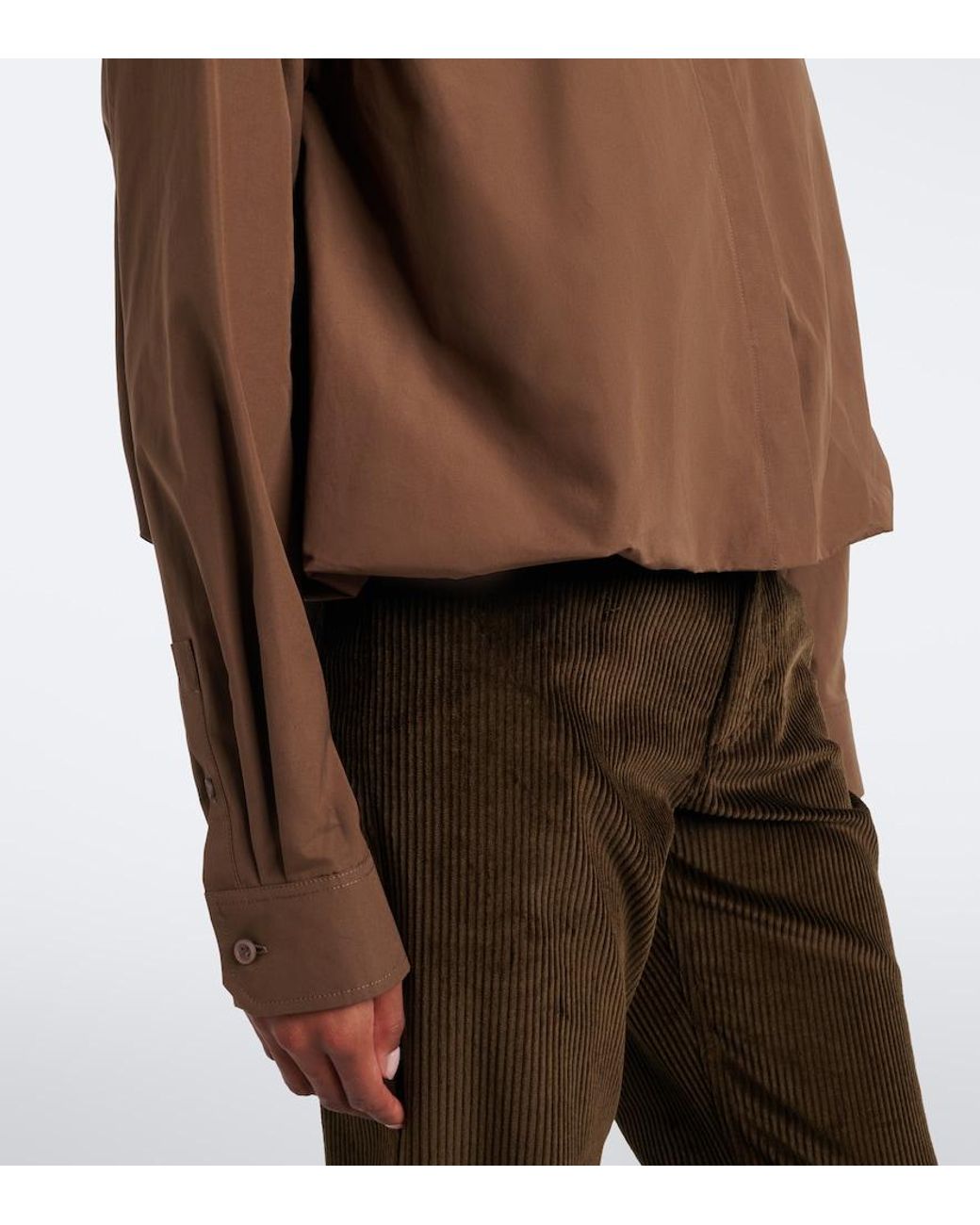 Loewe Brown Double L Cotton Poplin Shirt