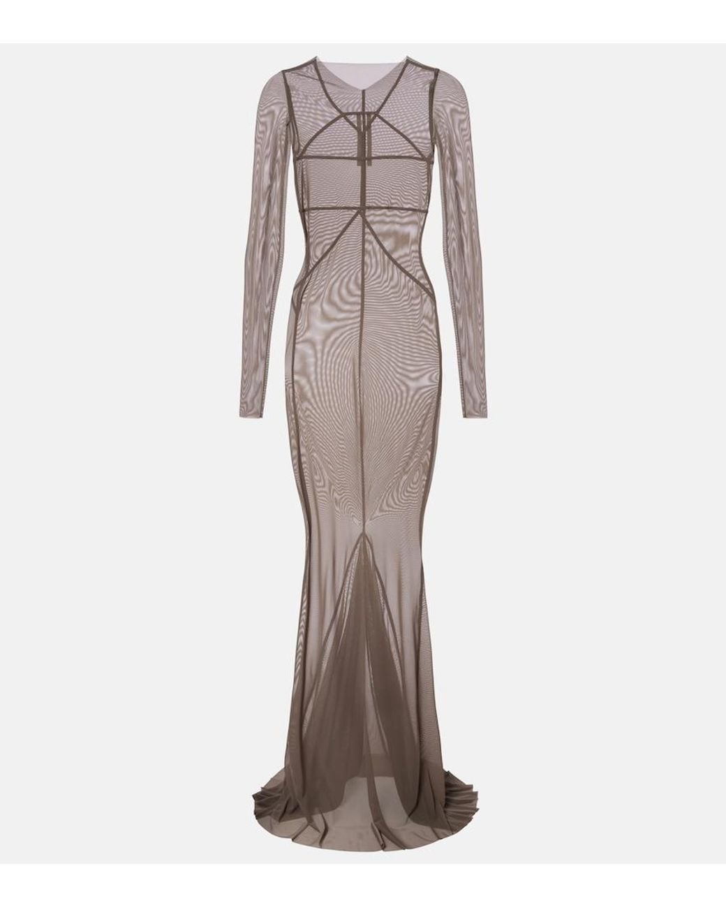 Rick Owens Gray Temple Tulle Gown
