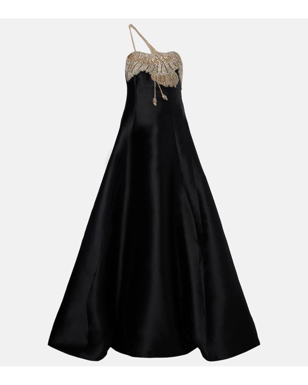 Costarellos Black Venezia Embellished Gown