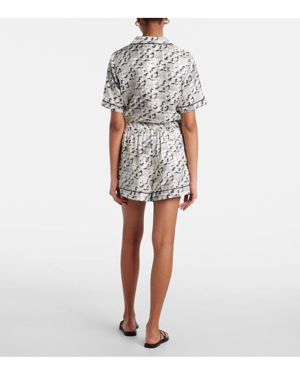 Tory Burch White Silk Shorts