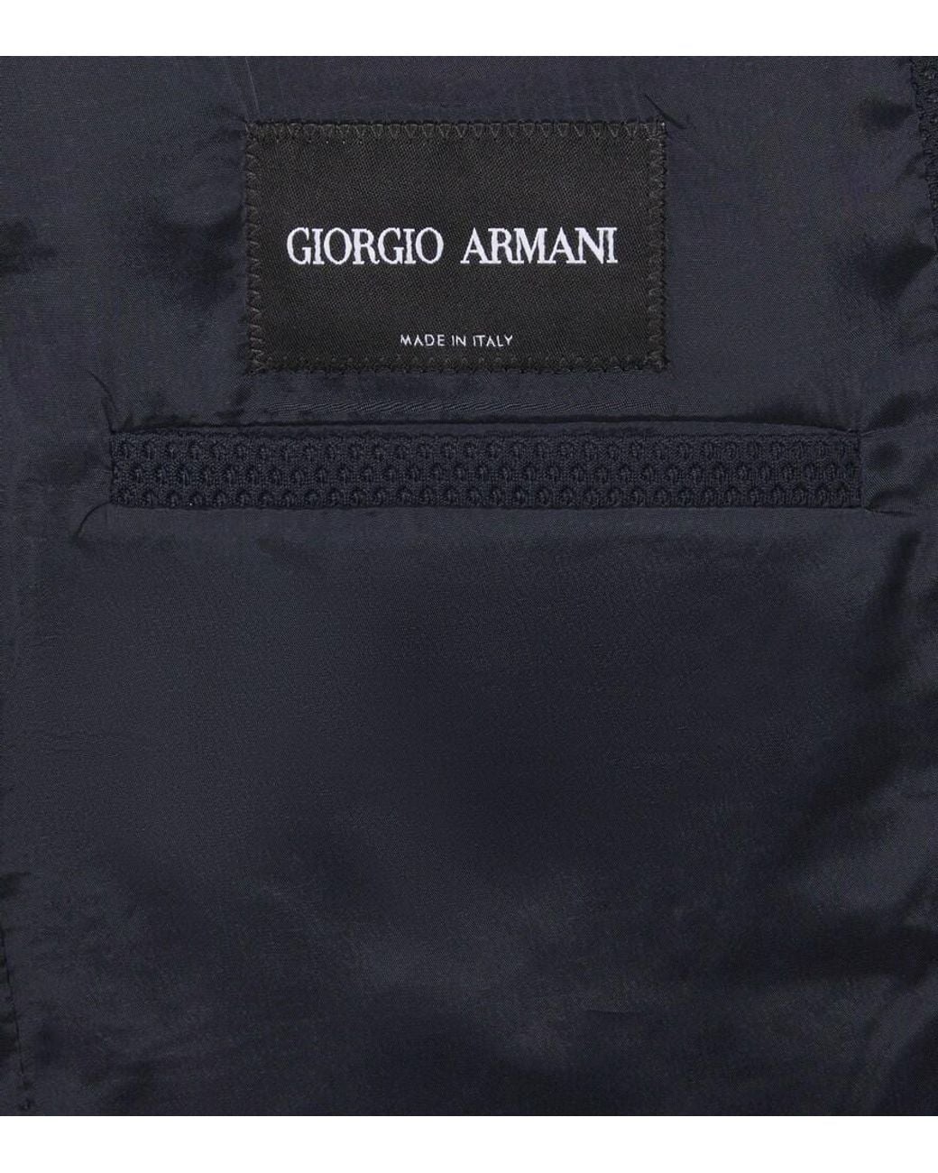 Giorgio Armani Black Waffle-Knit Blazer for men