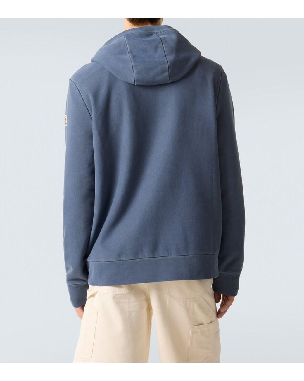 Sudadera De Algodon Con Logo Moncler de hombre de color Blue