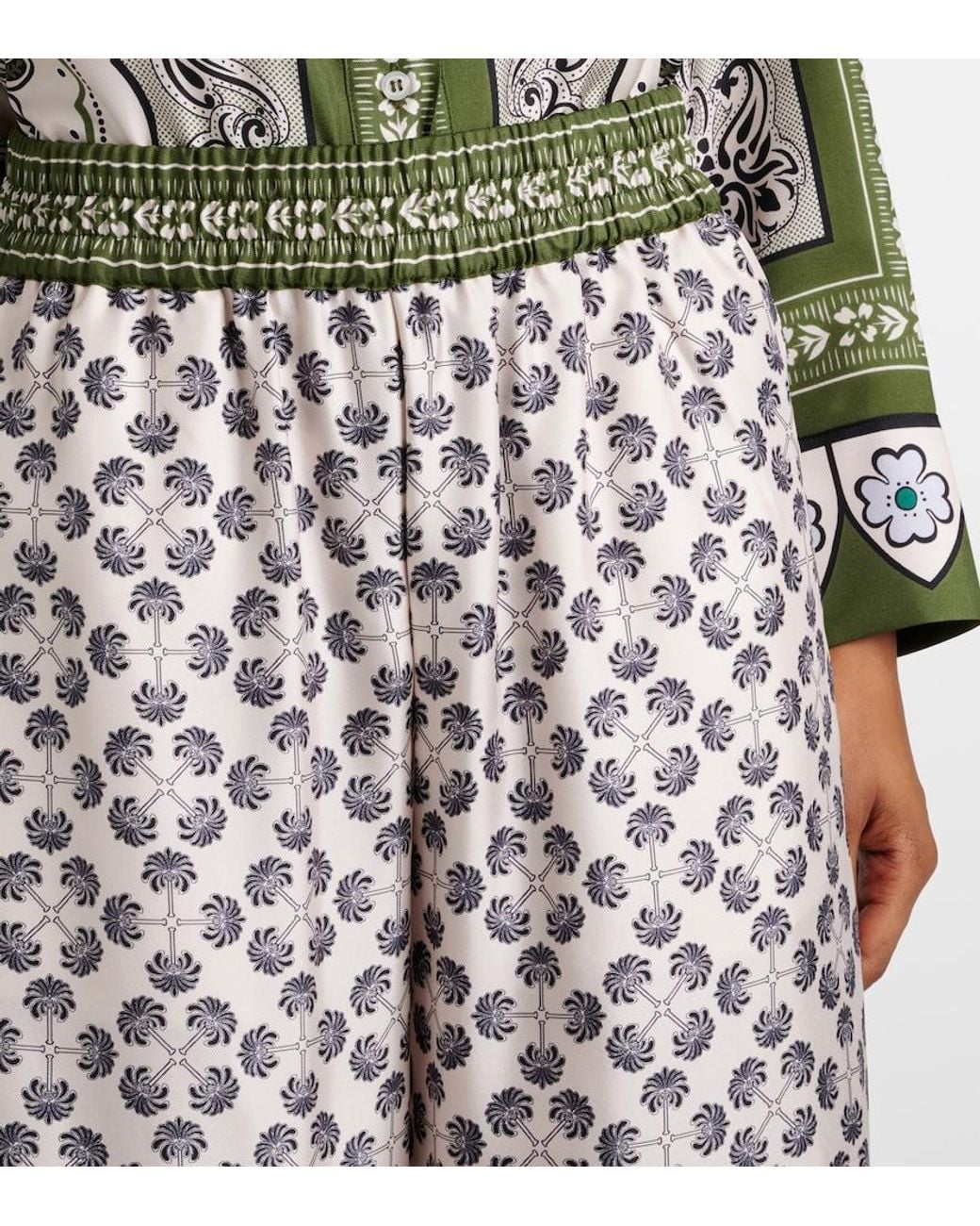 LaDoubleJ Multicolor Printed Silk Twill Palazzo Pants