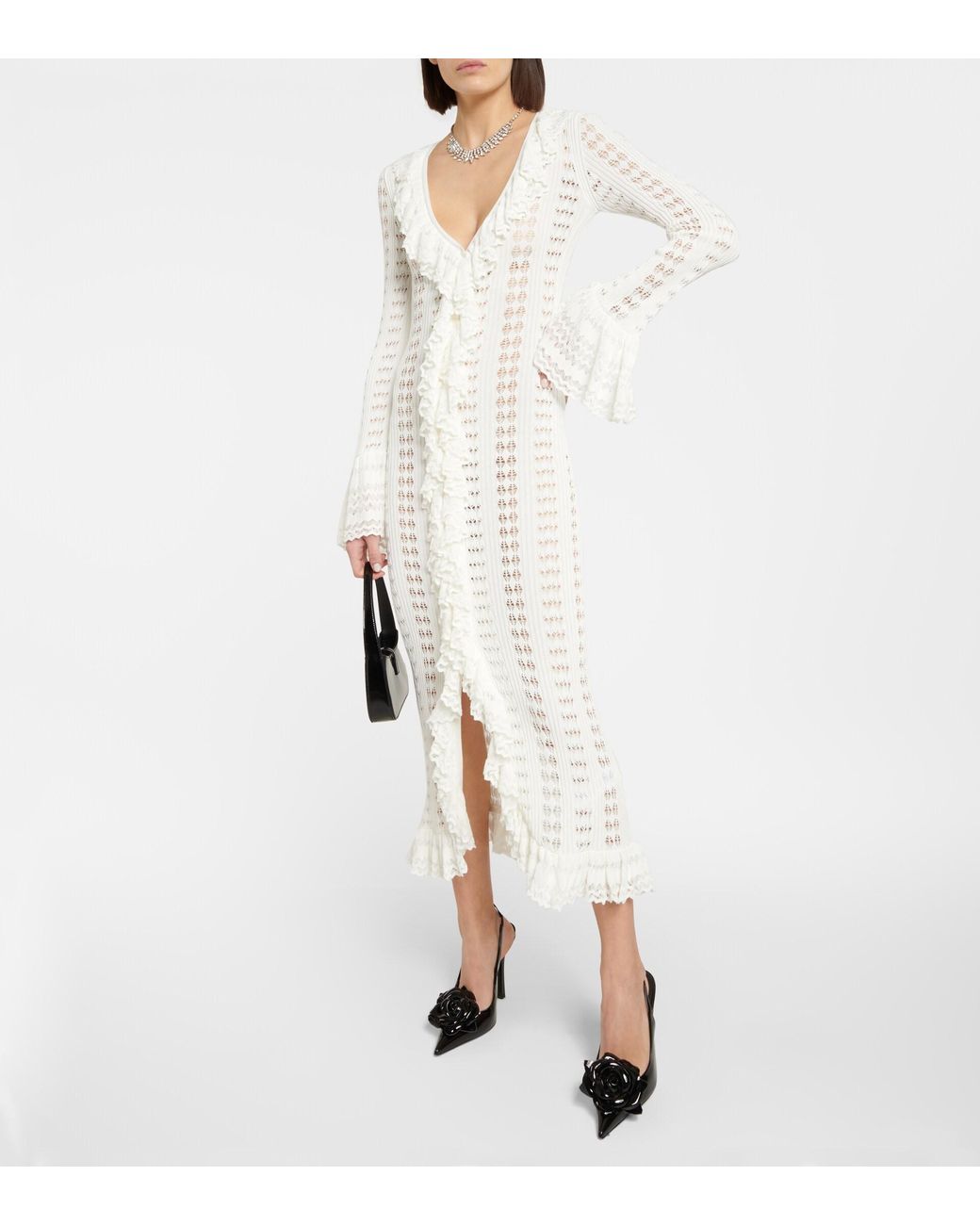 blumarine crochet dress Knit Dress S/m 2a410a