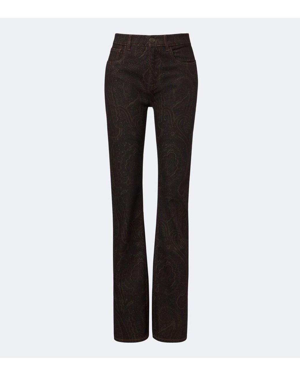 Etro Black Paisley Straight Jeans