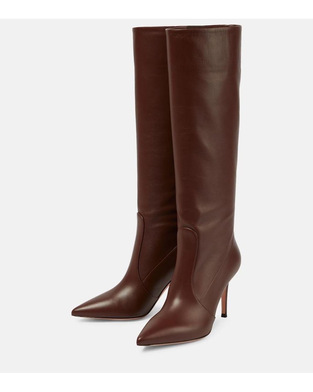 Gianvito Rossi Brown Hansen 85 Knee-High Leather Boots