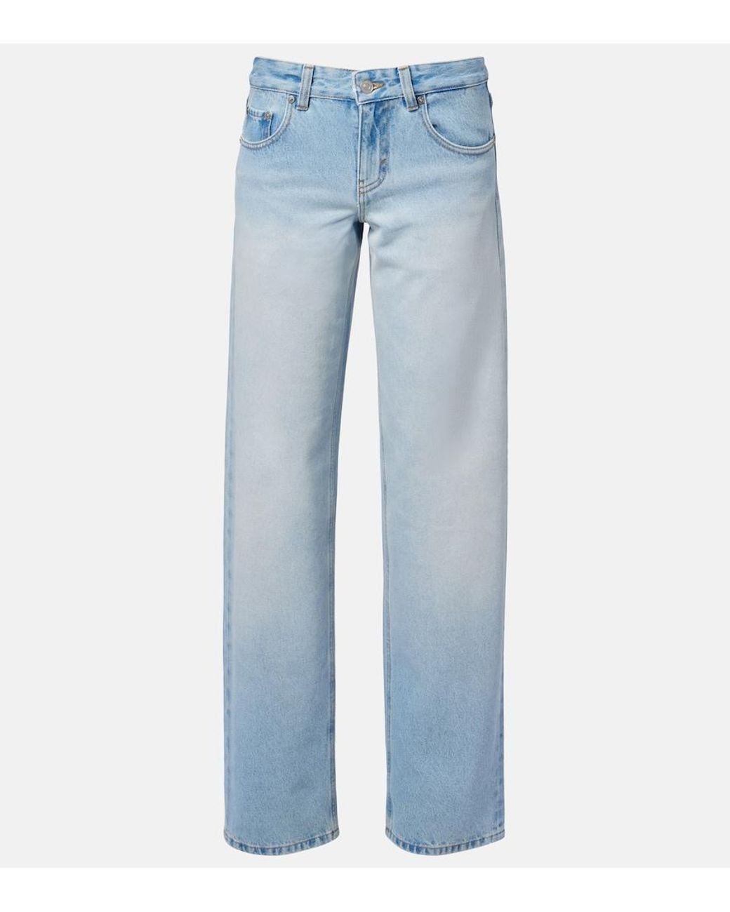 Victoria Beckham Blue Harper Low-Rise Straight Jeans