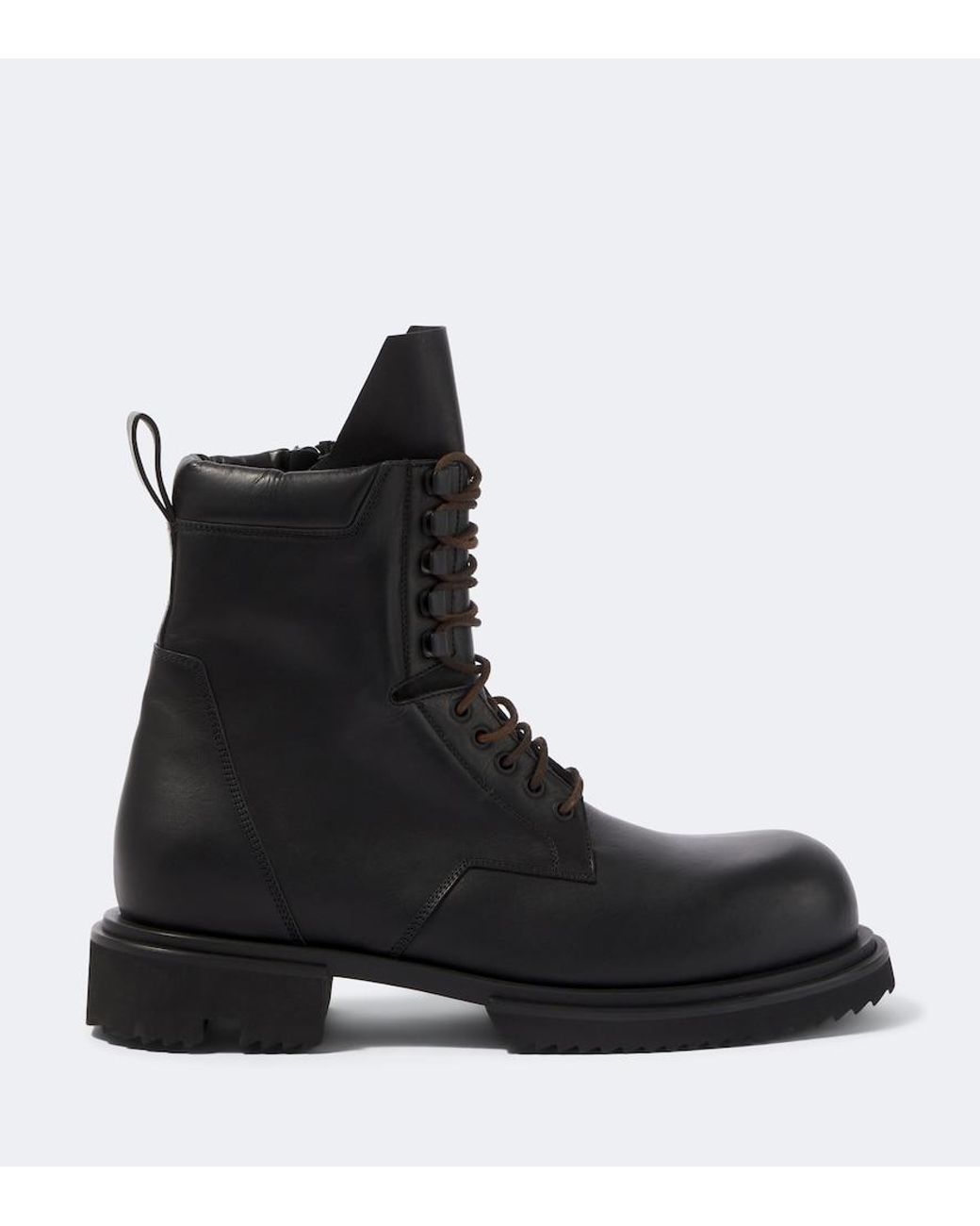 Rick Owens Black Army Gabe Leather Combat Boots for men