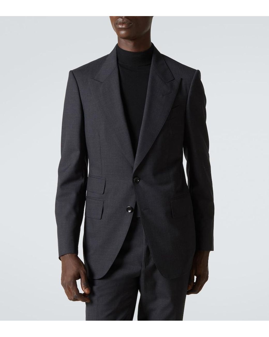 Tom Ford Black Shelton Super 120's Wool Suit for men