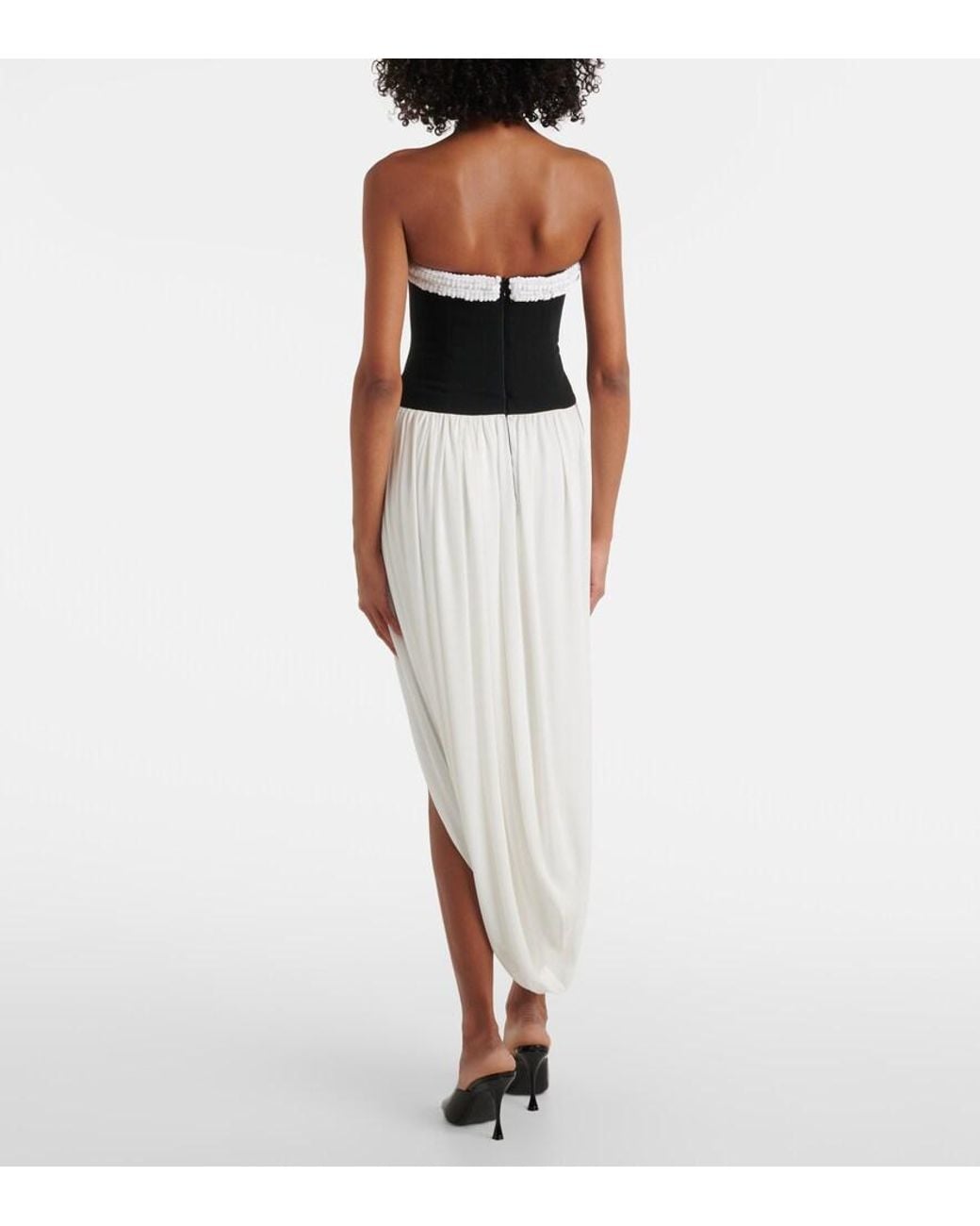 Jonathan Simkhai White Augusta Embellished Bustier Dress