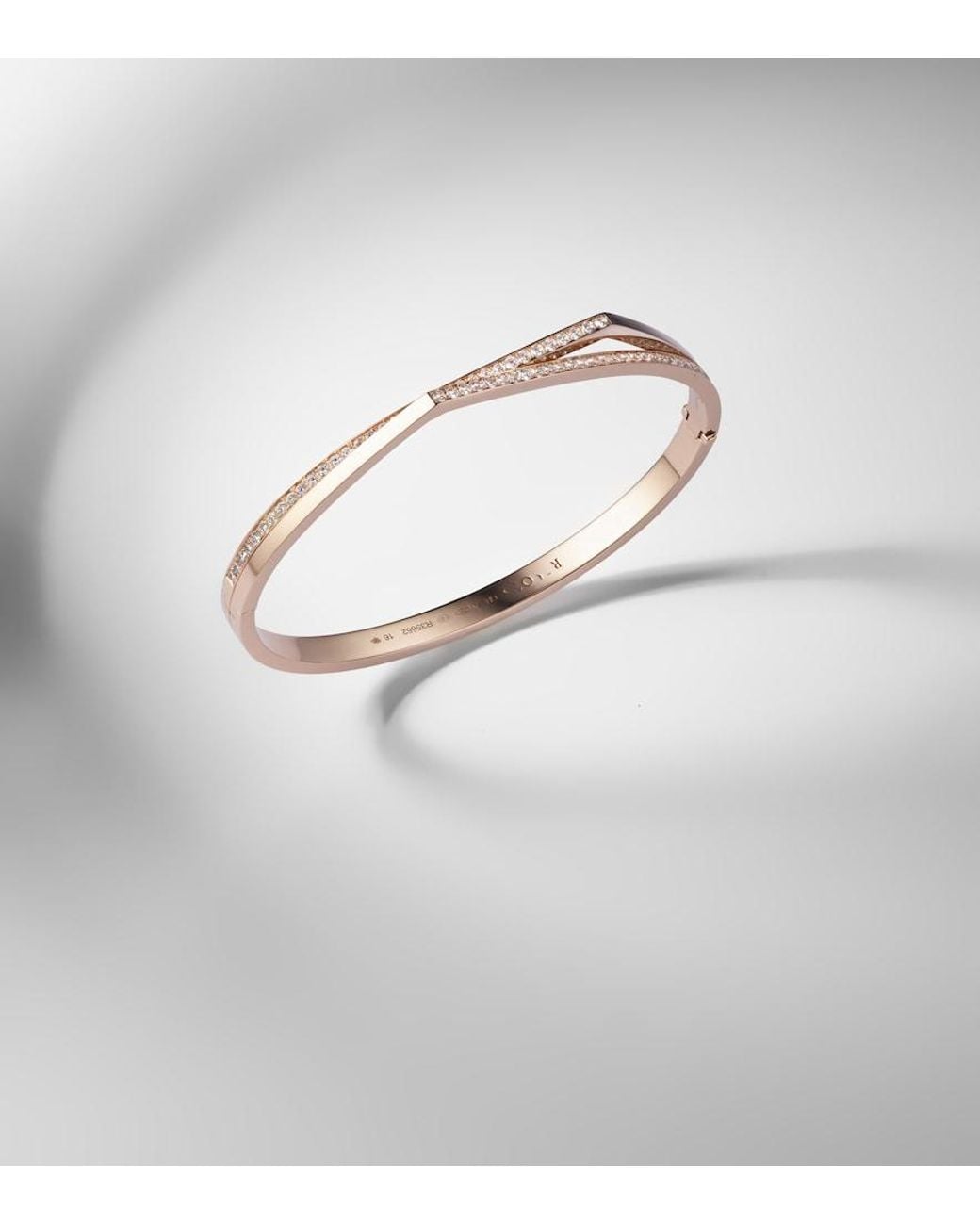 Repossi White Antifer 18Kt Rose Bangle With Diamonds