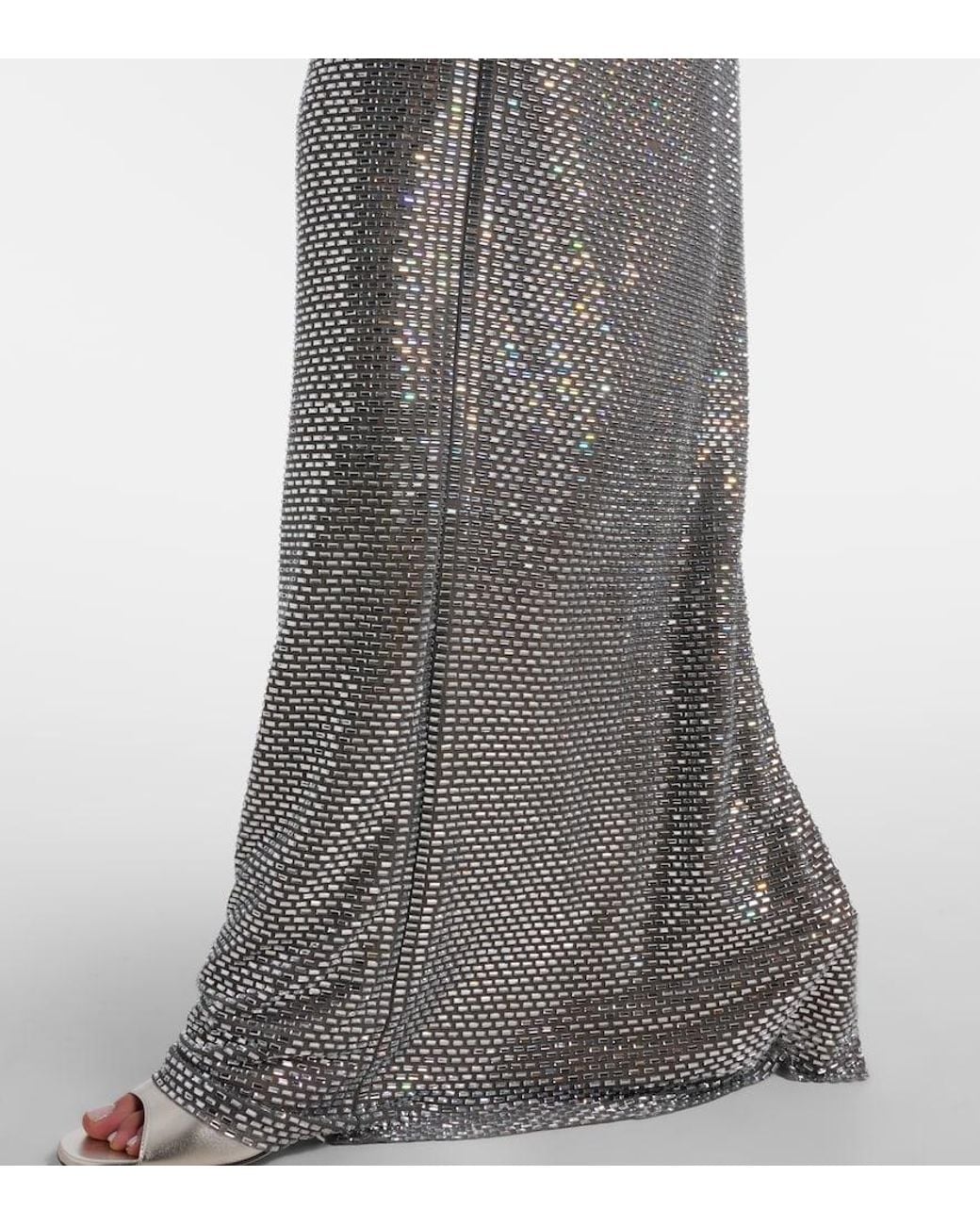 Self-Portrait Gray Embellished Maxi Dress