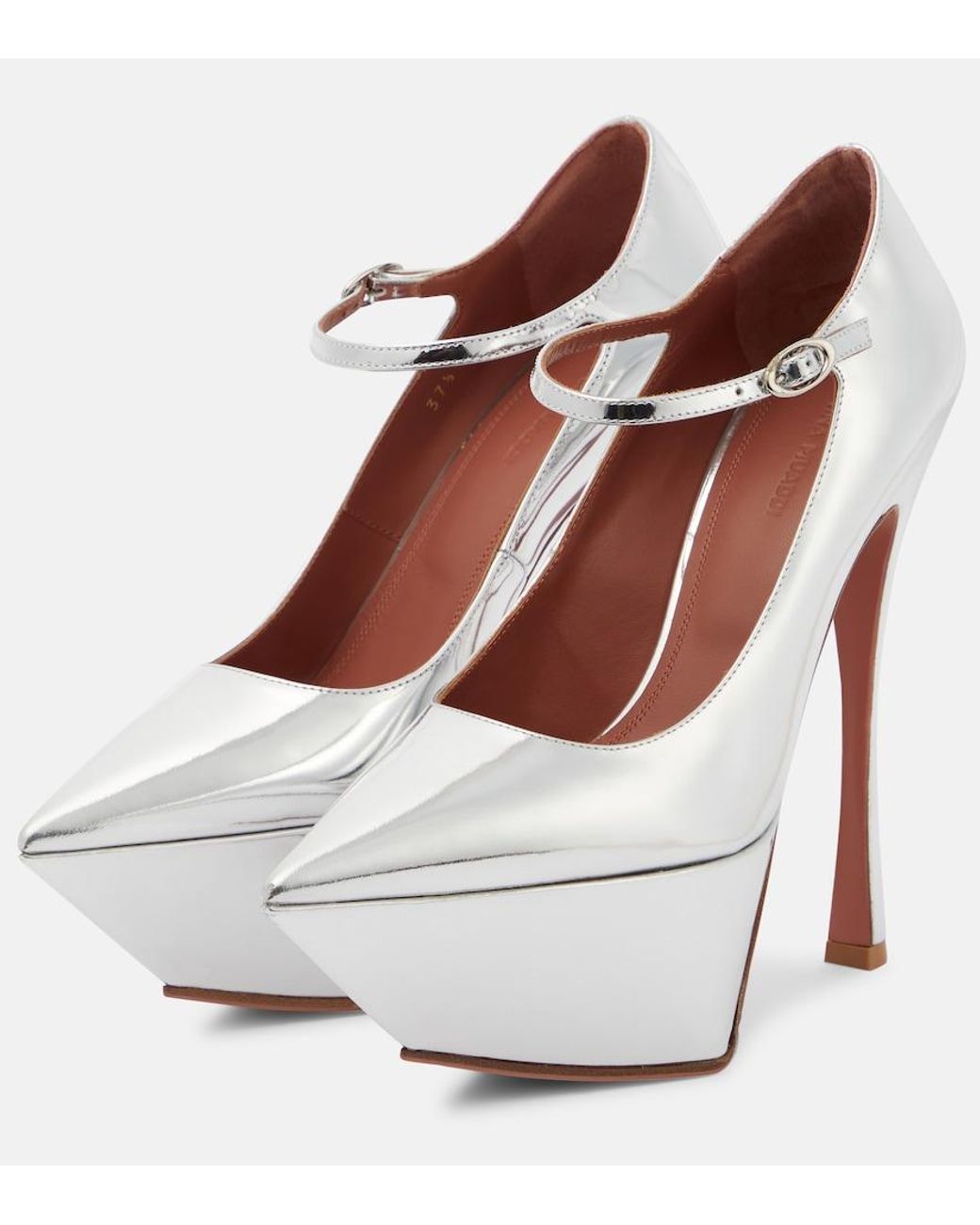 AMINA MUADDI White Yigit Leather Platform Pumps