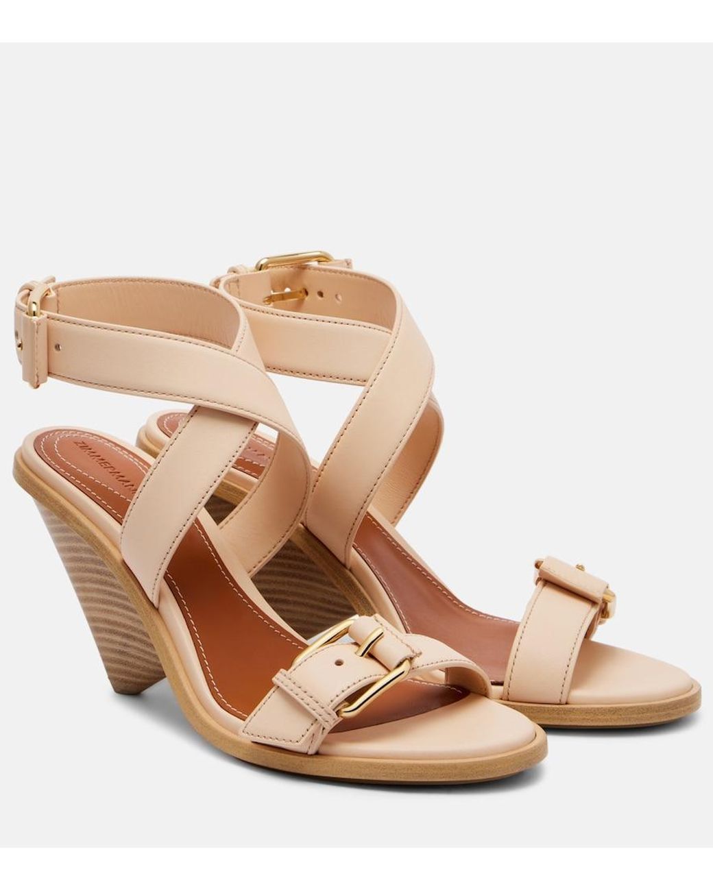 Zimmermann Brown Orla 85 Leather Sandals