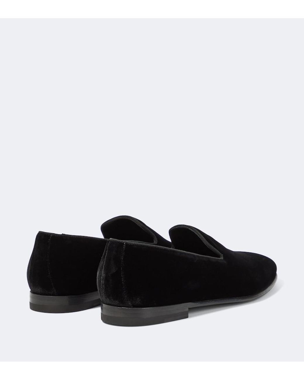 Manolo Blahnik Black Mario Velvet Loafers for men
