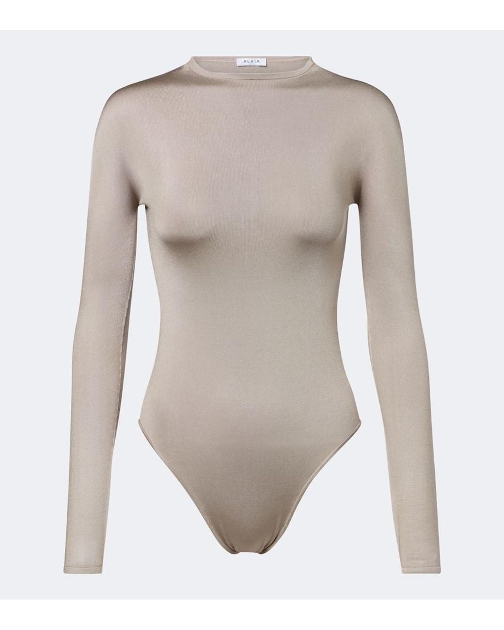 Alaïa Natural Silk-Blend Bodysuit
