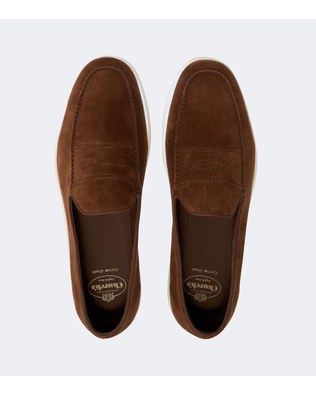 Church's Brown Peebles Suede Loafers for men