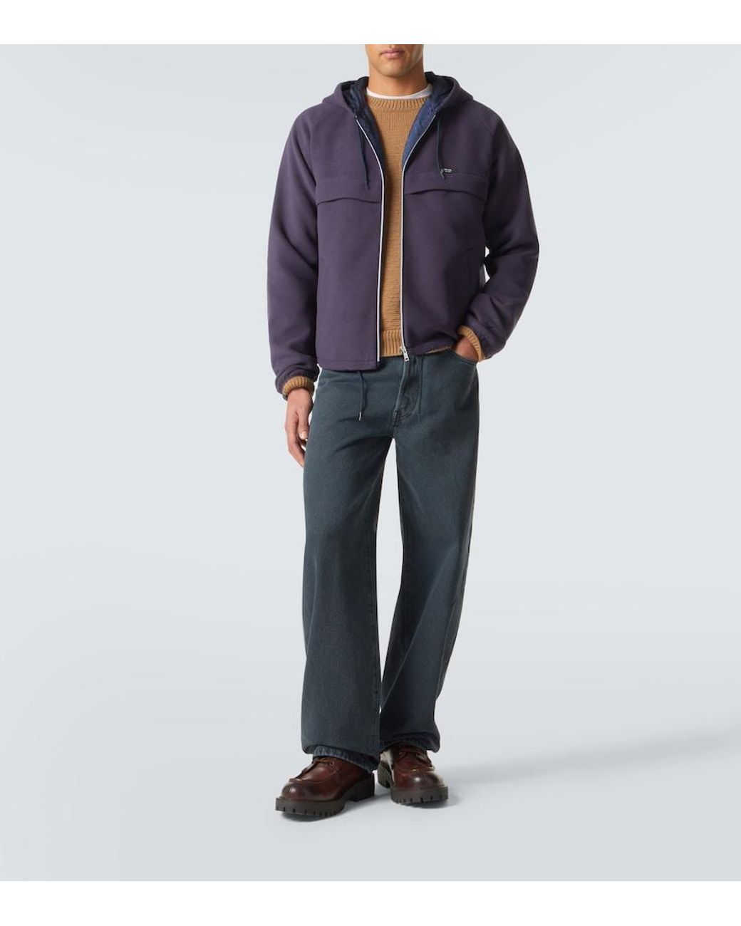 Prada Purple Hooded Jacket for men