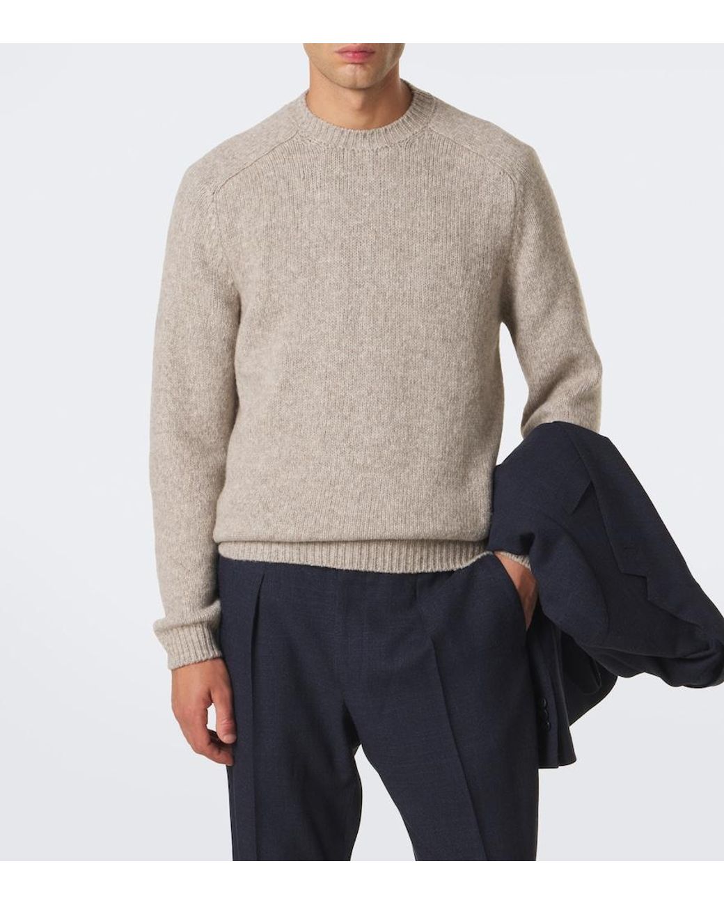 Thom Sweeney Brown Wool And Yak-Blend Sweater for men