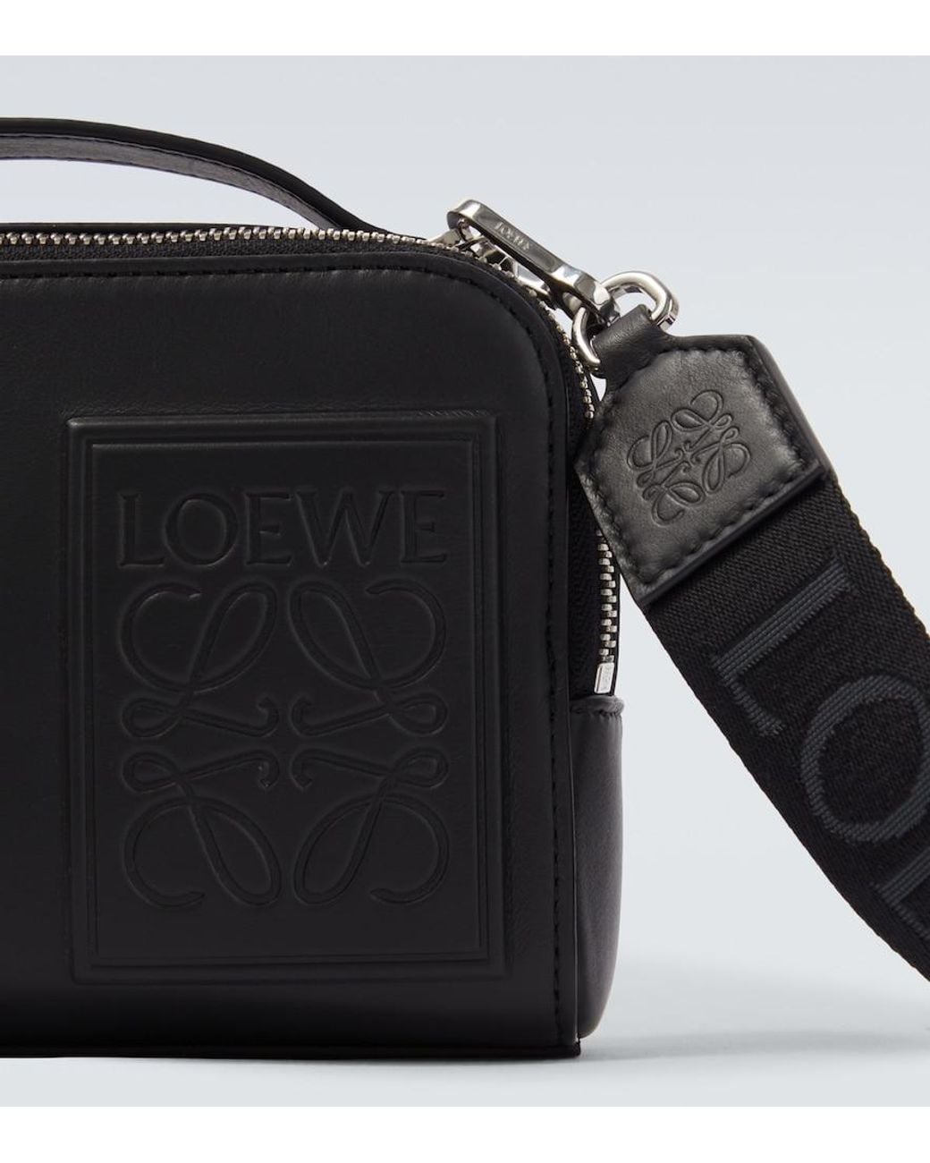 Loewe Black Patch Leather Camera Bag for men