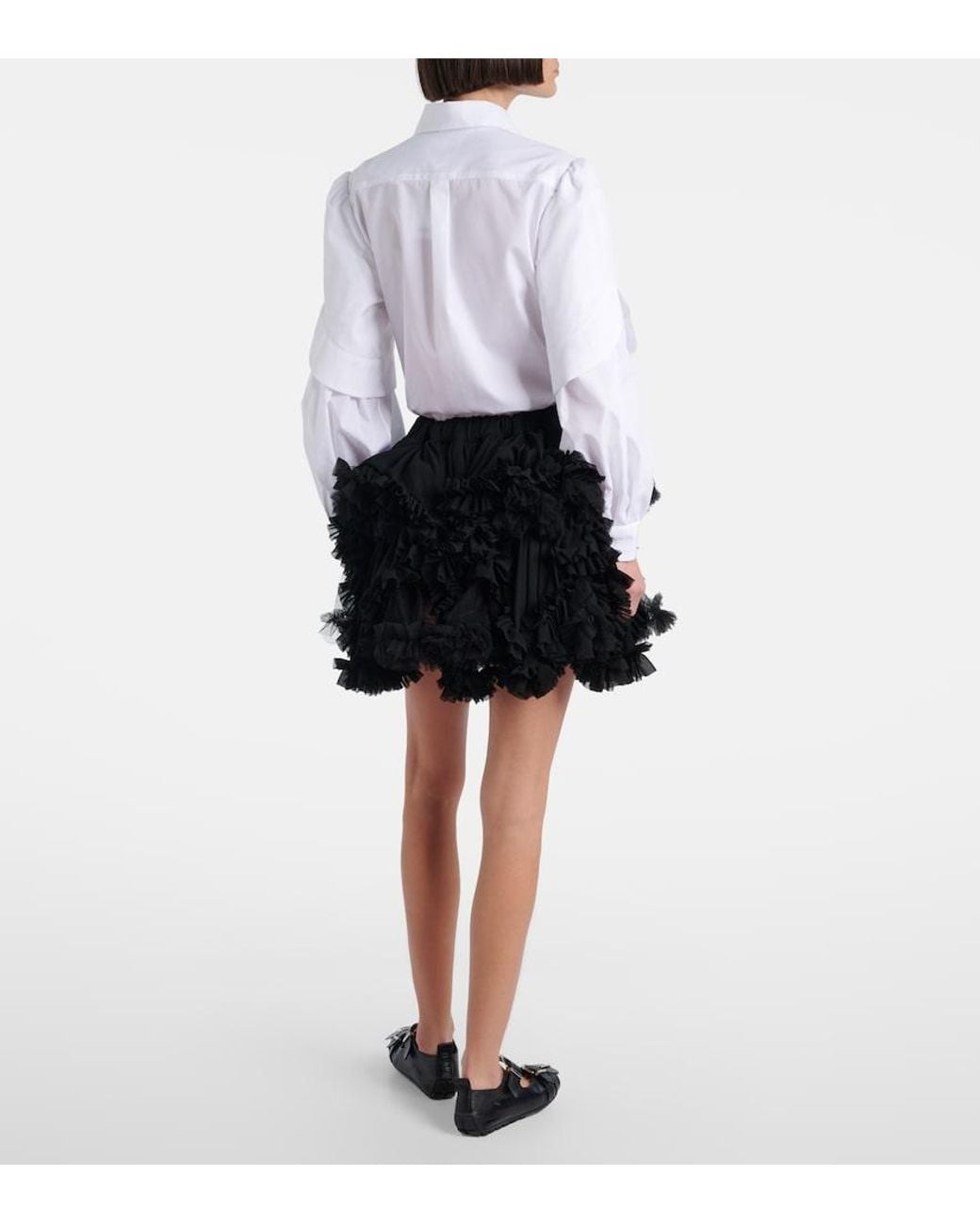 Noir Kei Ninomiya Black Tulle Miniskirt