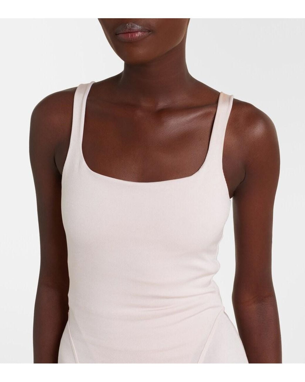 Alaïa Pink Knitted Jersey Midi Dress