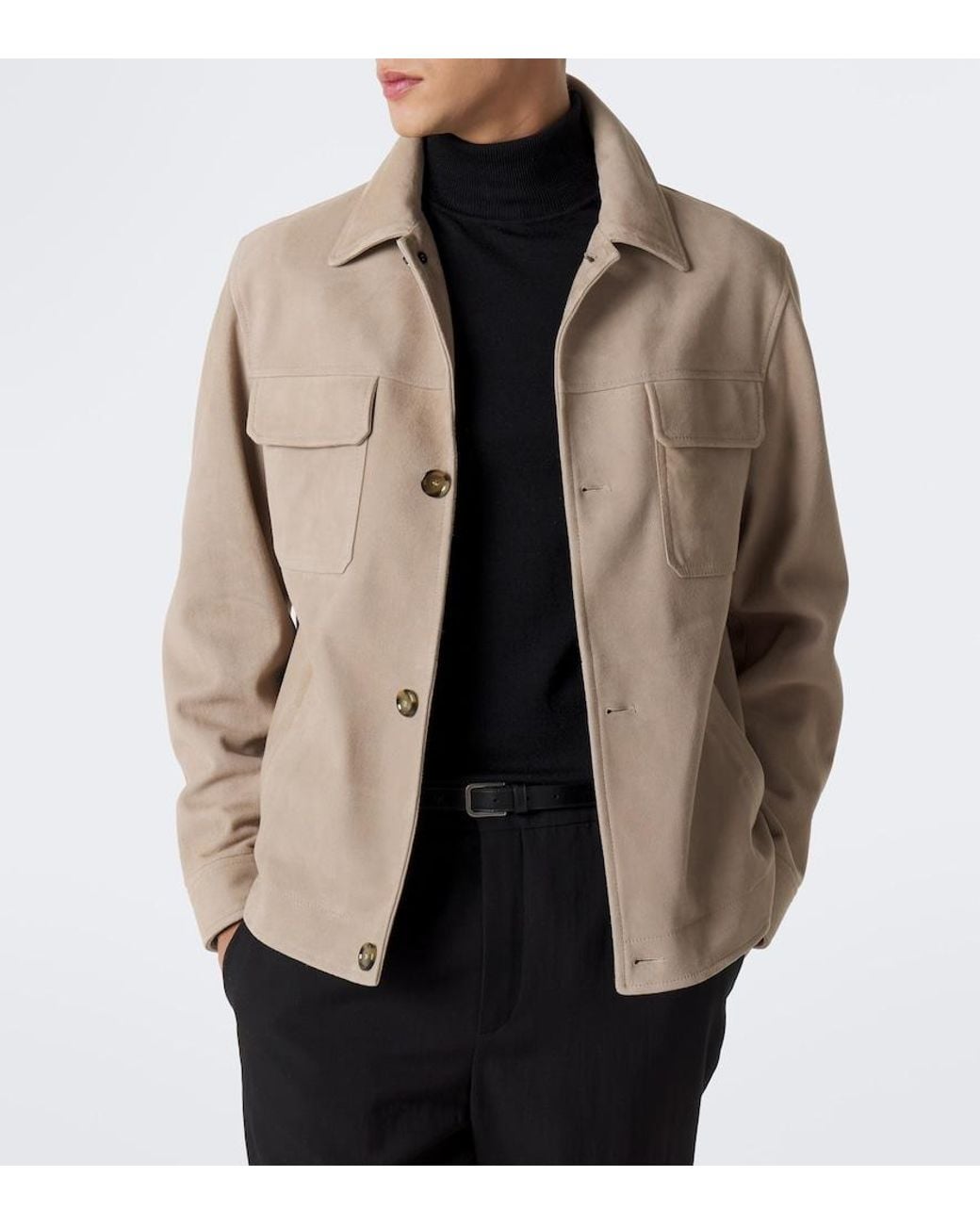 Lardini Natural Suede Blouson Jacket for men