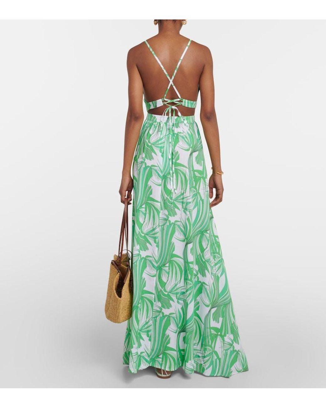 Melissa Odabash Green Arabella Printed Maxi Dress