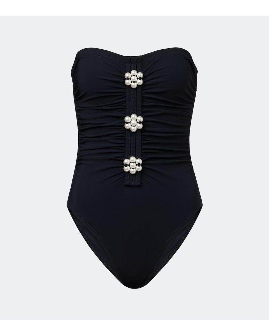 Karla Colletto Blue Maya Embellished Swimsuit