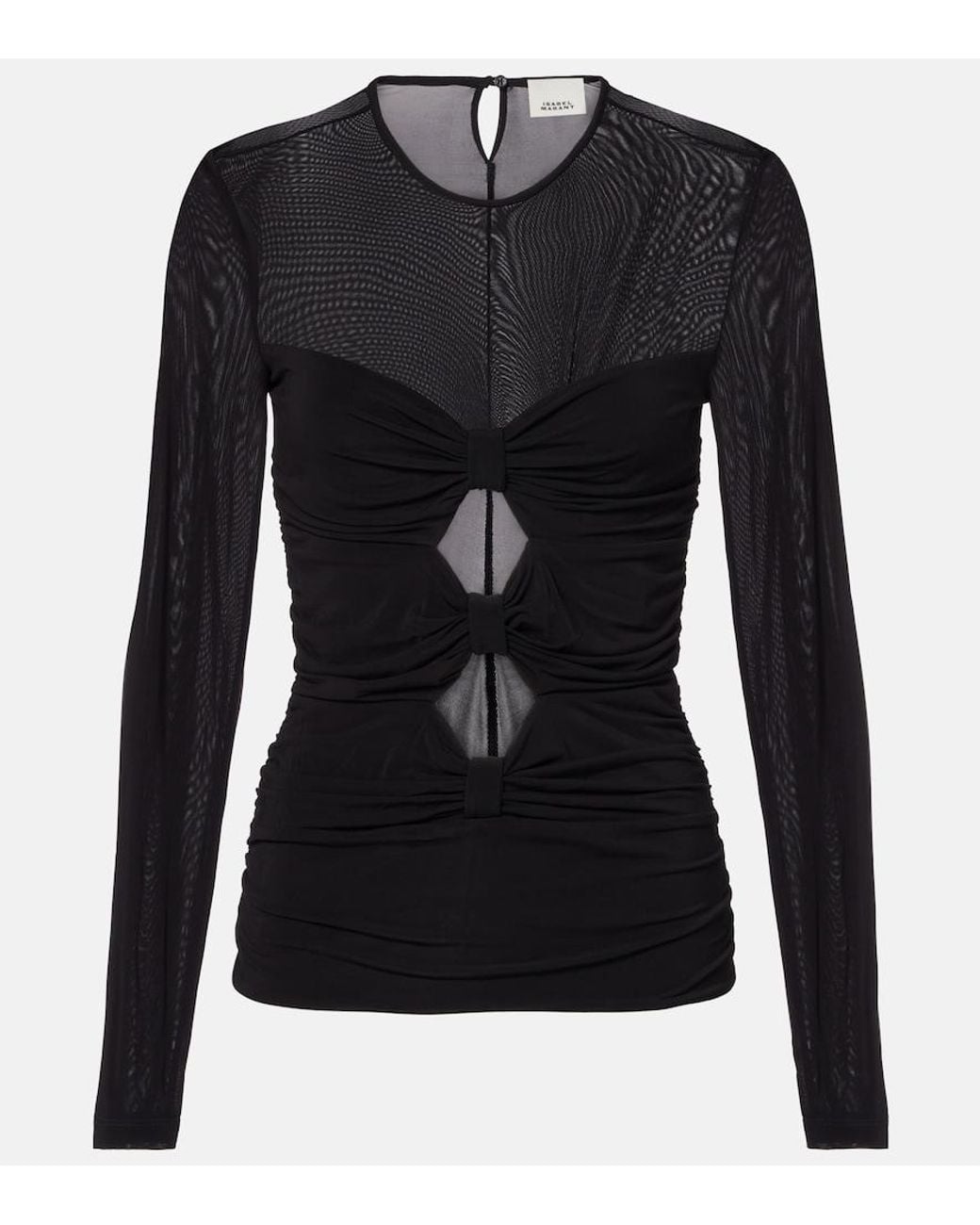Isabel Marant Black Gladice Cutout Gathered Jersey Top