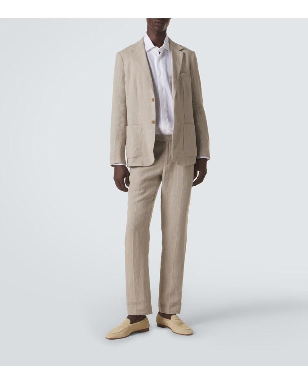 Sunspel Gray Linen Blazer for men