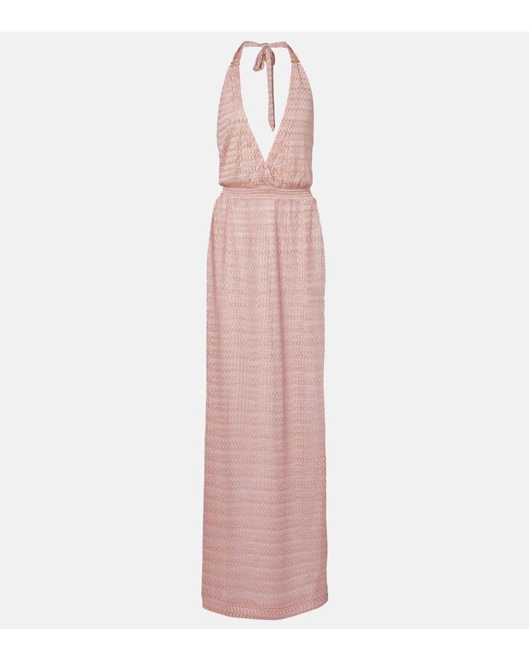 Melissa Odabash Pink Mariah Lame Maxi Dress