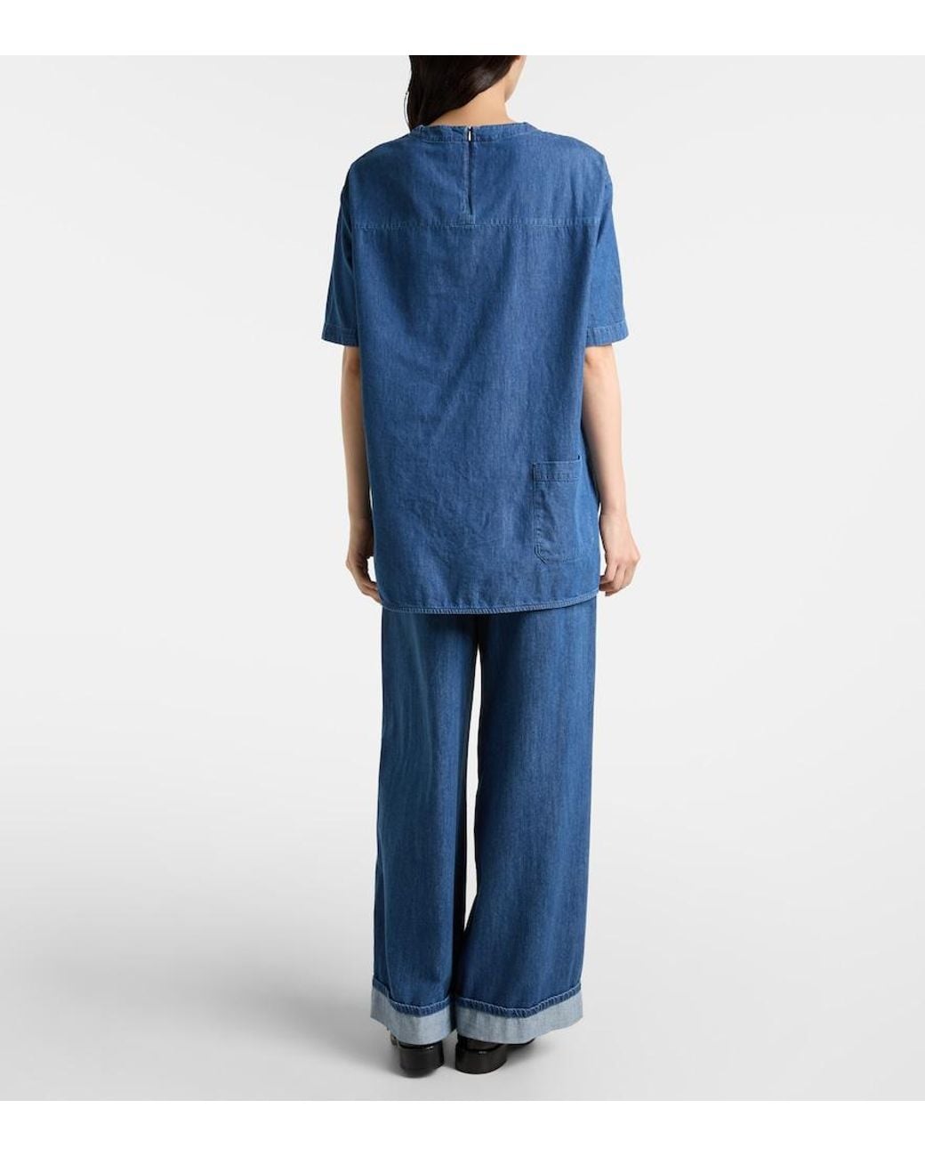 Max Mara Blue Moresca Denim Top