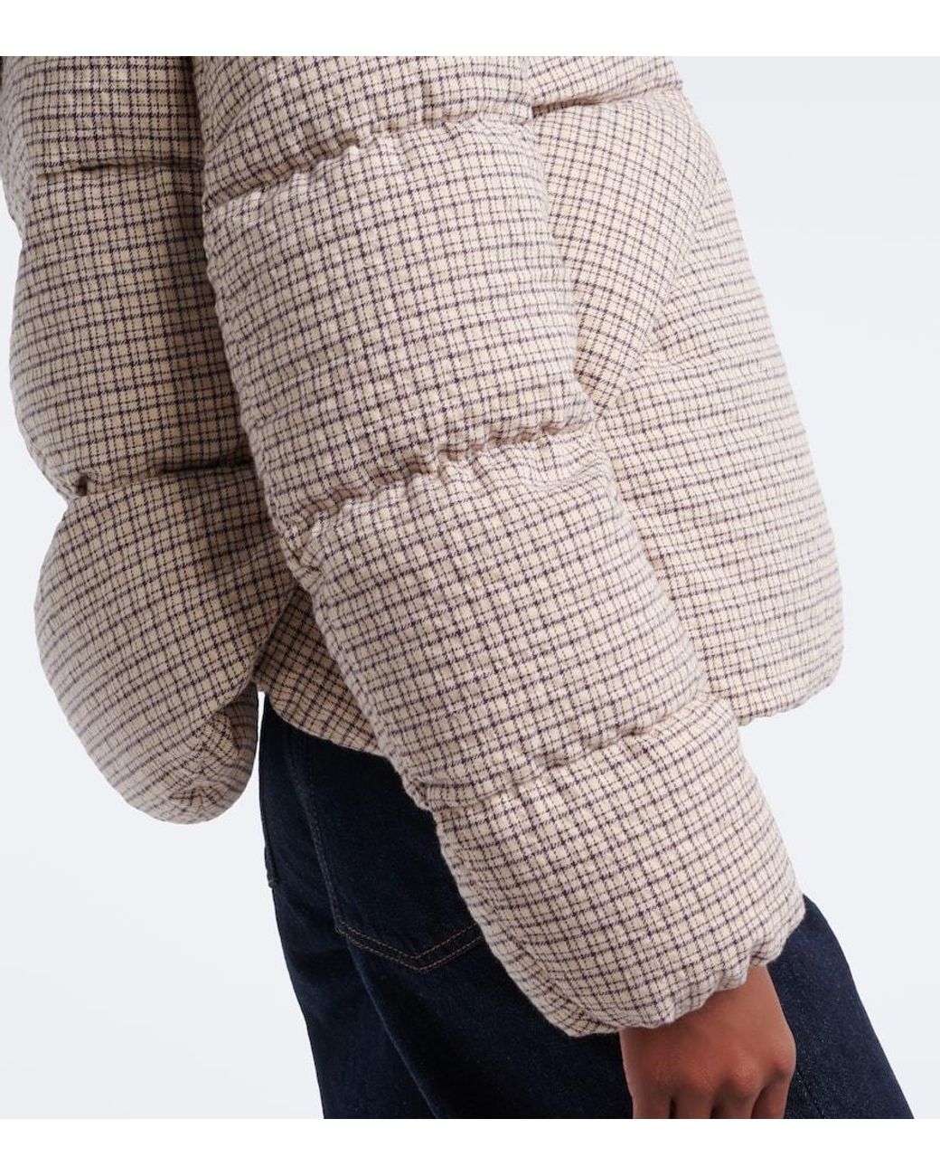 Moncler Natural Cloante Checked Down Jacket