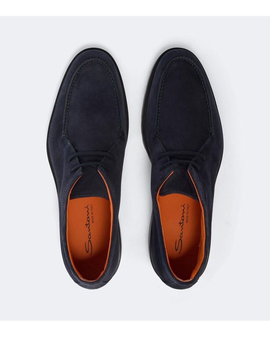 Santoni Blue Rock Wallabee Suede Boots for men