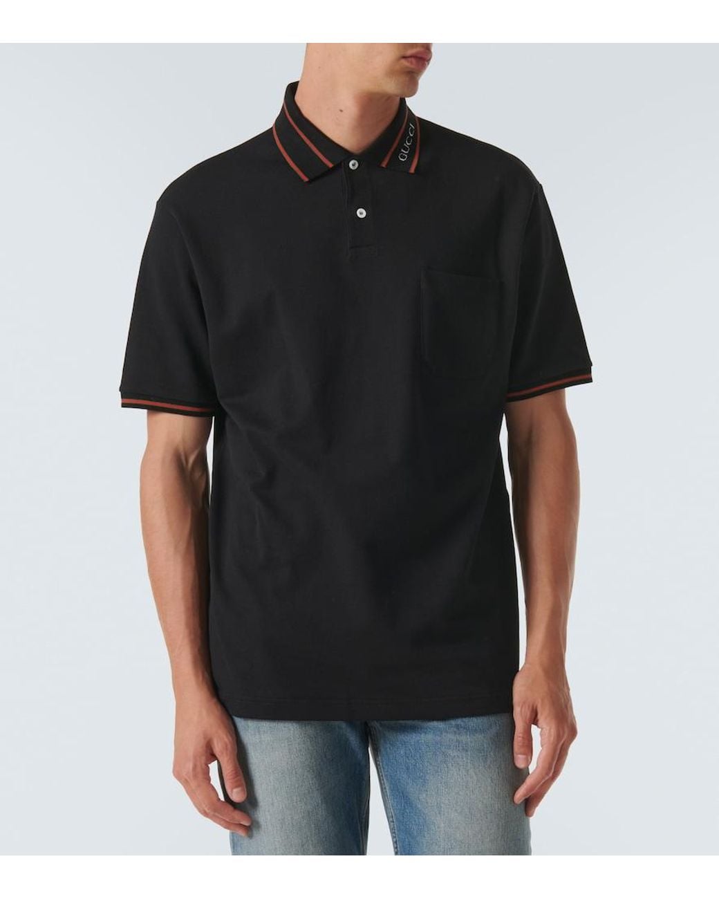 Gucci Black Polo With Logo for men
